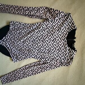 Versace Geometric Black and Pink Bodysuit